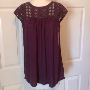 Merona Sleeveless Burgundy Top XS